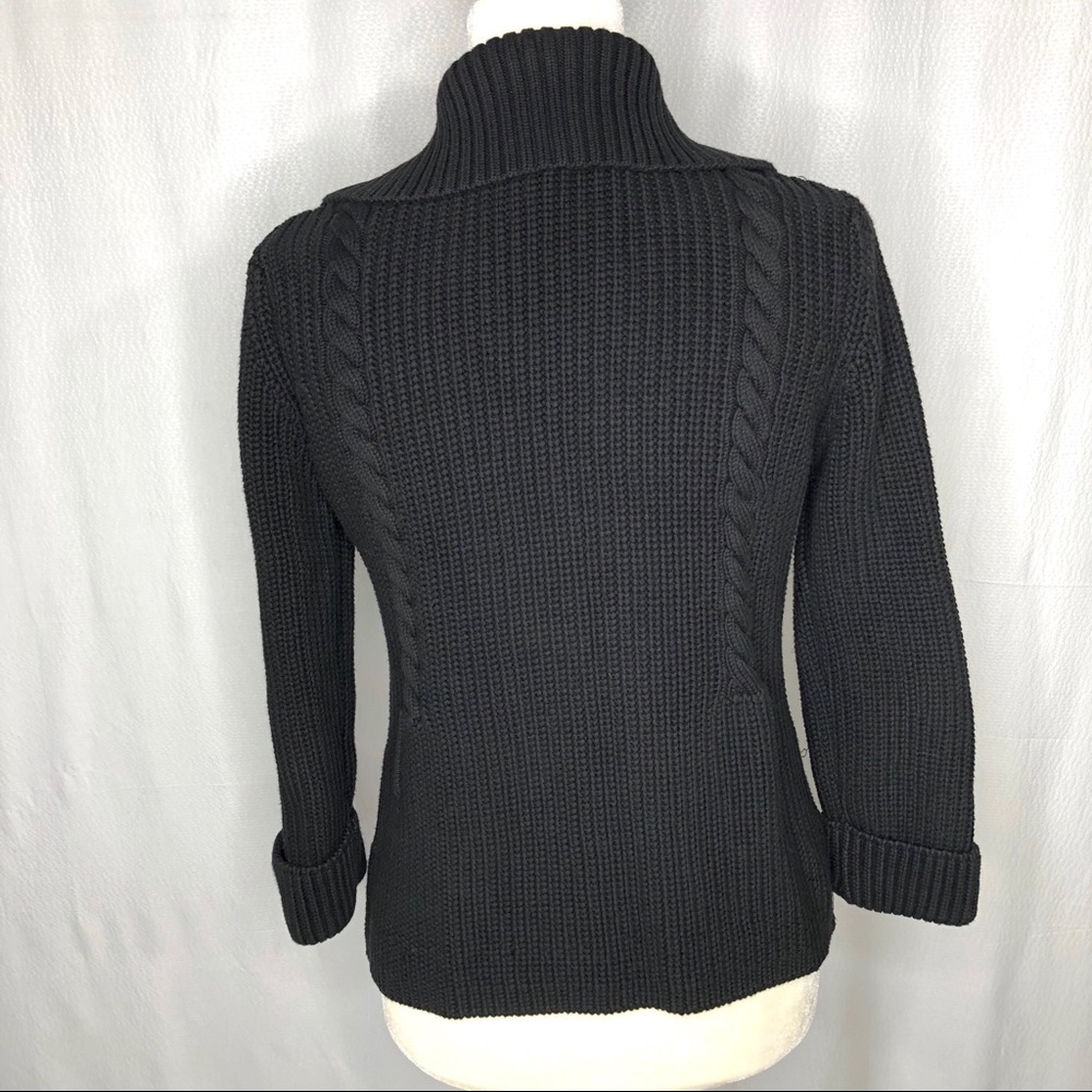 Barbara Bui Black Heavy Cotton Cable Knit Sweater - Picture 6 of 8